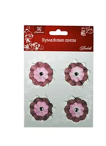 Бумажные цветы для ручн. творч. Любовь (L1814) (4шт) (Рукоделие) (упаковка)