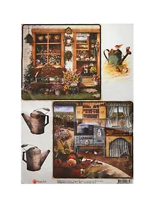 Декупажная карта Утро в деревне (А4)