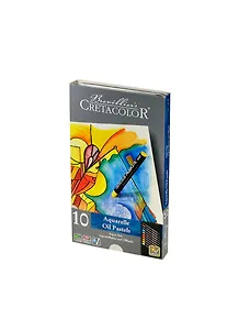 Пастель масляная 10цв "Aqua Stic" водорастворимая, метал.кор., Cretacolor