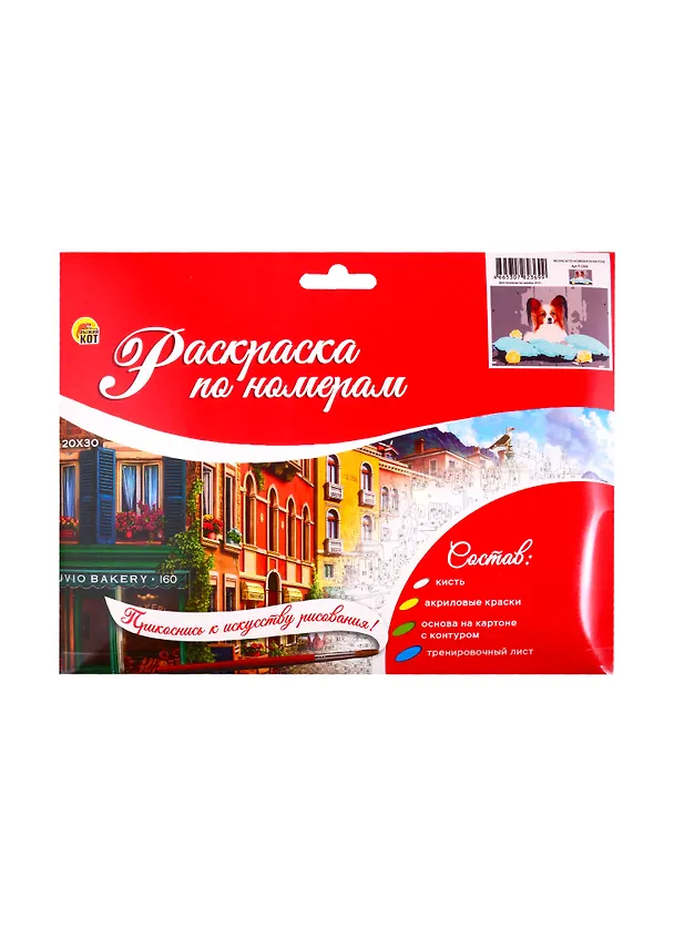 Набор ТМ Рыжий Кот Раскраска на картоне A4 Щеночек на подушке (Арт. Р-2369) 2808898 — 2