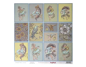 Бумага для скрапбукинга 30,5х30,5 см 180 гр/м двусторон Сказка про Фей Загадка