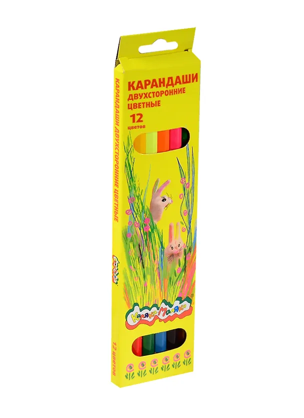 Карандаши цветные Каляка-Маляка, двухсторонние 12 цветов 6 штук 215555 — 1