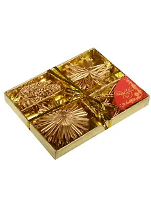 Новогоднее подвесное украшение из соломки (Набор из 11 шт) (17х13)