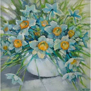 Картина стразами (алмазная мозаика) 30x40 см, ОСТРОВ СОКРОВИЩ "Нарциссы", без подрамника, 662570