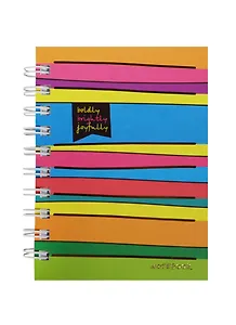 Записная книжка А6 100л кл. "Яркие полоски" 7БЦ, евроспираль, тисн.зол.фольгой, выб.лак, Listoff