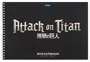 Скетчбук А4 20л "Атака Титанов_Сезон 1-3" черн. внутр блок, 200г/м2, тв.обложка, спираль