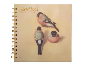 Скетчбук 195*195 40л "Дюрер. Снегирь в трех ракурсах" 160г/м2, тв.обложка, спираль