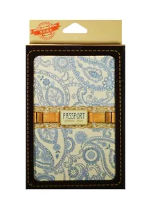Обложка для паспорта, Фора, Кружево голубое кожа 13,2*18,6см 20119