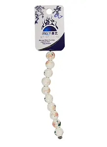 Набор для творчества Бусины керам. на силикон. нити 10шт 12мм, A34, мак розовый