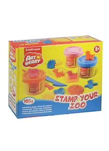 Пластилин, Erich Krause, Stamp Your Zoo", 3 цвета, 35 гр, на растительной основе, в блистере"