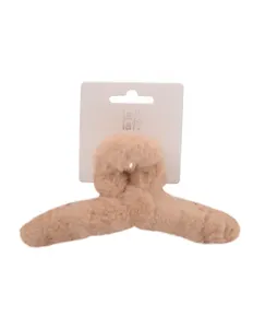 Заколка-крабик светло-бежевая (иск.мех) (13см) (12-010253-B62) (Lafilaf)