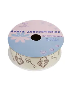 Тесьма с рисунком (PCR-002) (25мм х 3м) (лента декор. принтован.) (Рукоделие) (катушка)