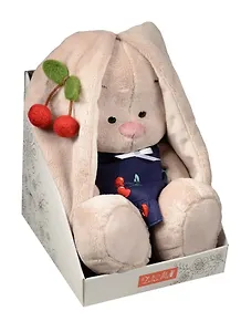 Игрушка мягкая Budi Basa, Зайка Ми в костюмчике и с войлочной вишней 23см