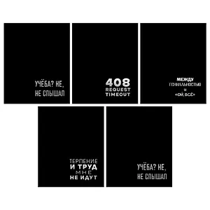 Тетрадь 96л кл. "Request Timeout" цвет.диз.картон, тиснение цвет.фольгой, офсет, ассорти