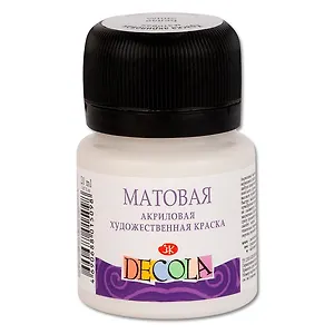 Краска акриловая белая 20мл "Декола" матовая, ЗХК