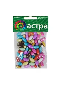 Набор для творчества, Бусины пластиковые Микс Цветные Камешки 2379, 8*6mm, 105шт/упак