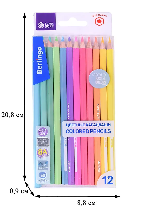 Карандаши цветные Berlingo, "SuperSoft. Pastel", 12 цветов 2876962 — 5