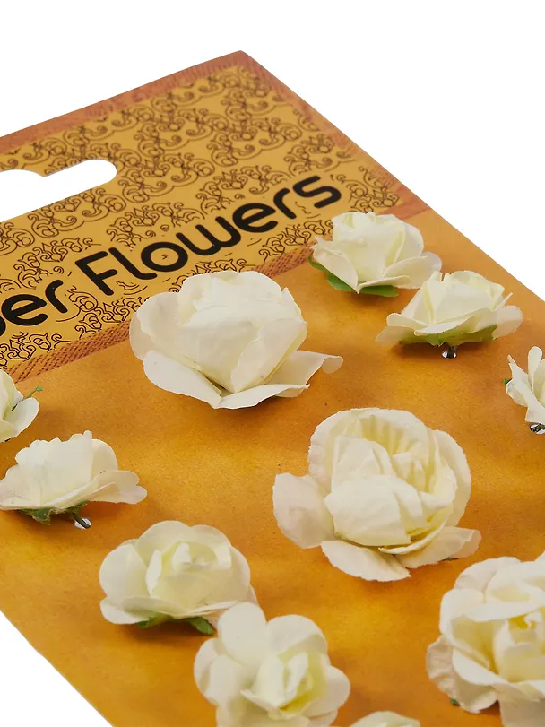 Набор для творчества. Цветы "Paper Flower", 3 больших + 10 маленьких, молочные и белые 2545857 — 2