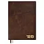 Ежедневник дат. 2025г. А5+ 176л 175х245 "Шеврет" коричневый, кожзам, интегр. переплет, тисн. фольгой,внутренний блок в клетку, карман, офсет, ляссе — 3054303 — 1