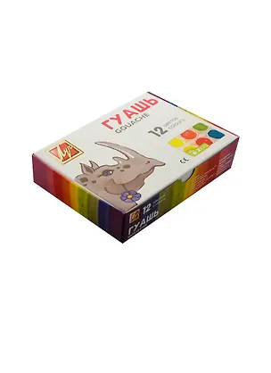 Краски гуашевые 12 цветов 15мл ZOO ("Мини") 214571