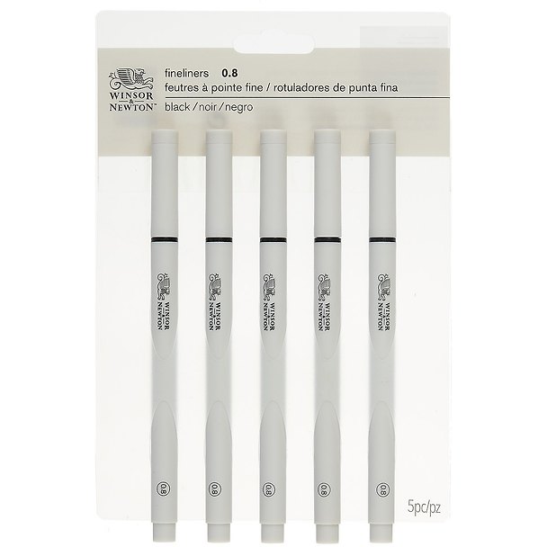 Ручки капиллярные-линеры 5шт 0,8мм, пласт.кор., Winsor&Newton 261845 — 1