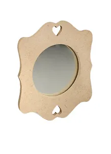 Зеркало №1 из МДФ фигурное с сердечками (зеркало вынимается) (АН6140083) (22х22см/12х12см)
