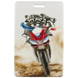 Чехол для карточек Енот на мотоцикле