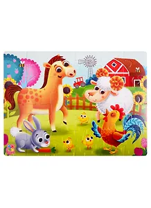 Мягкие пазлы  Ферма 2 А4 24 элемента Vladi Toys