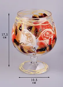 Ваза декоративная Роза на жгуте (1000мл) (стекло) (135-3057)