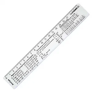 Линейка 20см справочная (алгебра), пластик, прозр., Стамм