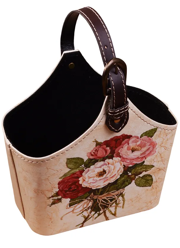 Корзинка для мелочей с ручкой Букет роз на светлом фоне 18*25см 12-06649-JC02-3 2576103 — 3