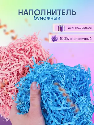 Набор Наполнитель для подарков в пакете с хедером 20 гр. (S-3 розовый (орр)+S-15 голубой (орр)) 3086674