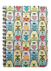 Записная книжка А6 80л кл. "Мишки с сердцем" спираль, Kairui