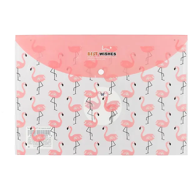 Папка -конверт «Pink Flamingo» А4 на кнопке 247020 — 1