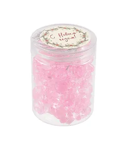 Набор елочных мини-подвесок Мишки розовые (25шт) (пластик) (ПВХ бокс) (12-08621-N23)