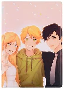 Обложка для паспорта Аниме Синтонимы Три персонажа (цветн) (Медина Мирай) (ПВХ бокс) (ОП2022-388)