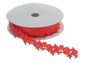 Лента тканевая из роз розовая (2,5 см х 10 ярдов) (149194) (упаковка)