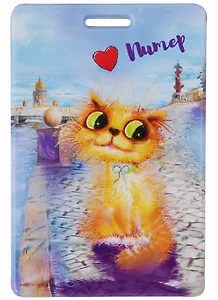 Чехол для карточек СПб Рыжая кошечка и набережная