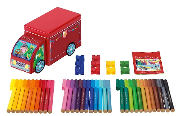 Набор для рисования в боксе «Connector Truck» Faber -Castell, 33 фломастера/10 клипс 3113543 — 2