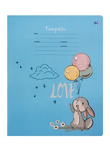 Тетрадь в узкую линейку BG, "Зайцы", 12 листов, в ассортименте