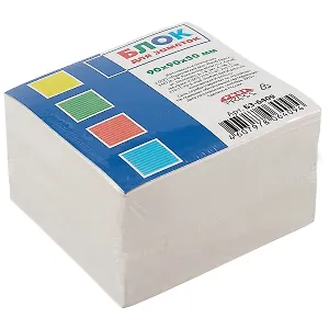 Блок для заметок непроклеенный, белый, 9х9х5 см