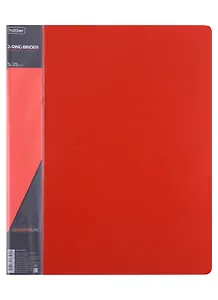 Папка 2кольца А4 25мм, пластик 0,7мм, красная