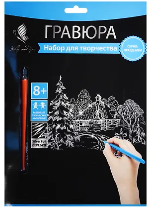 Набор д/творч. Гравюра серебро Зима (HY340001138s) (18х24 см)(8+) (Hobby and you) 2569768