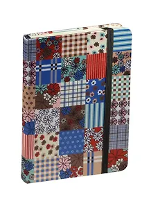 Книга для записей А5 (В6) 96л "Пэчворк" на резинке, шелк, внутр.карман, EMORIES