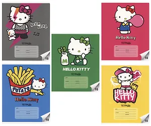 Тетрадь в клетку Hello Kitty, 18 листов, в ассортименте