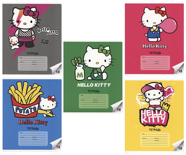 Тетрадь в клетку Centrum «Hello Kitty» в ассортименте, 18 листов 3037570 — 1