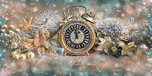 Открытка двойная евро новогодняя [РН221-0931]