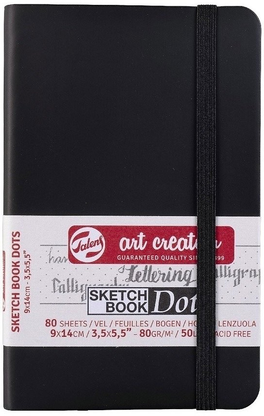 Скетчбук А6 80л тчк. "Art Creation" 80г/м2, черн.тв.обл., резинка 258634 — 1