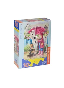 Пазлы 30 MIDI B-03426 Дождливый день с друзьями (32х23см) (4+) (коробка) (Castorland)