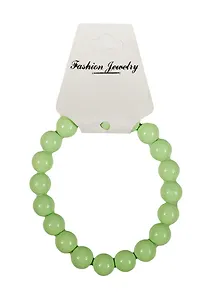 Бусинки на резинке салатовые(10мм)(18шт)(стекло)(картонный подвес) (11-05492-29)